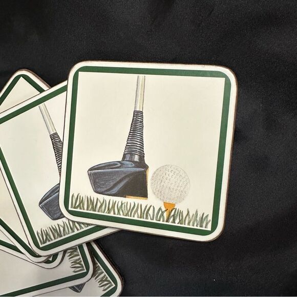 Vintage Pimpernel Tee Off, Golf Themed Coasters Set of 6. - Picture 1 of 8